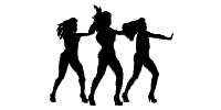 Silhouettes of dancing women 1